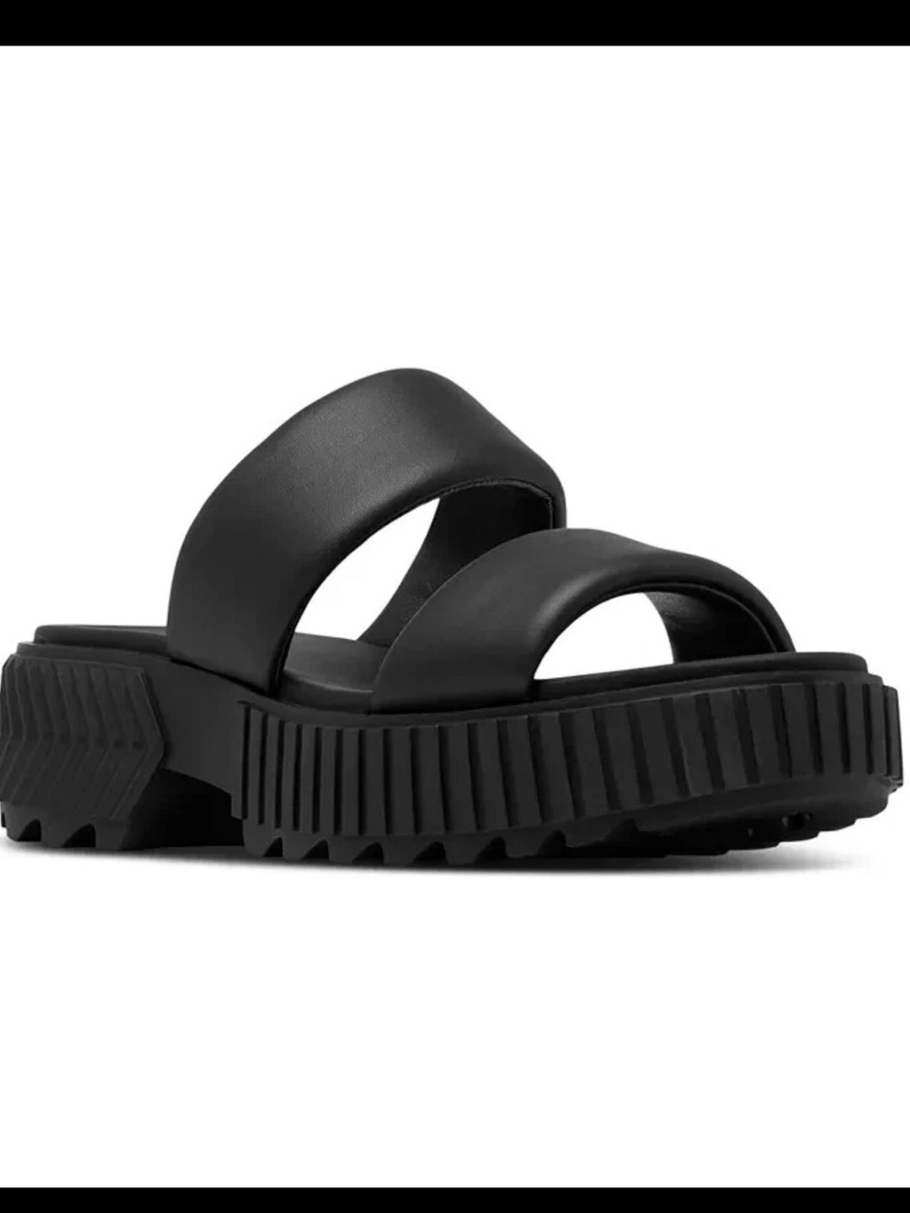 NWOT Sorel Ona Streetworks Platform Slide Leather Sandals Women's - Black Sz 8